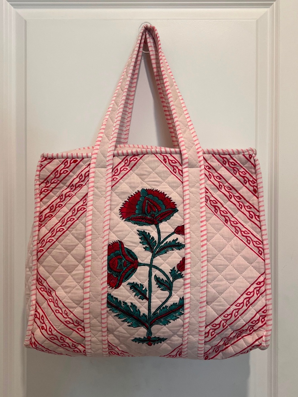 Red and Pink Tote Bag